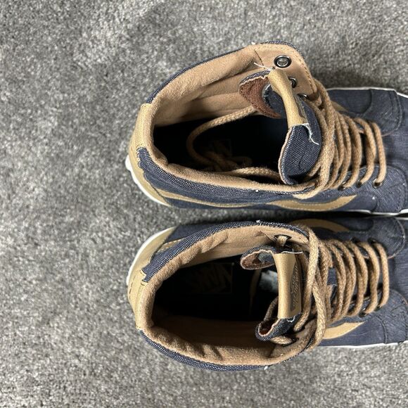 Vans Sk8-Hi Reissue Denim C&L Women’s Sz 10 Mens 8.5 Brown Blue Skateboard Shoes